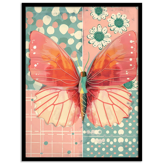 Abstract Butterfly Wall Art Framed Paintings for living room