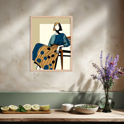 Abstract Woman Wall Art Framed Paintings for living room