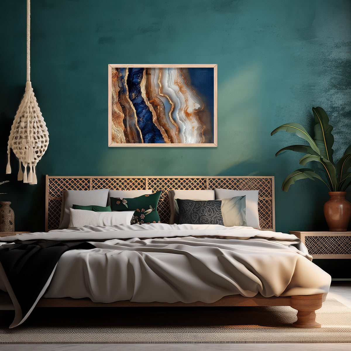 Abstract Marble Wall Art Framed Paintings for living room