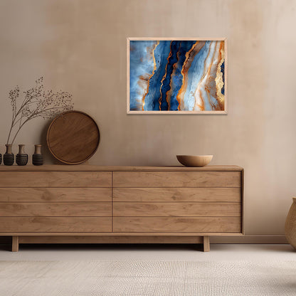 Abstract Marble Wall Art Framed Paintings for living room