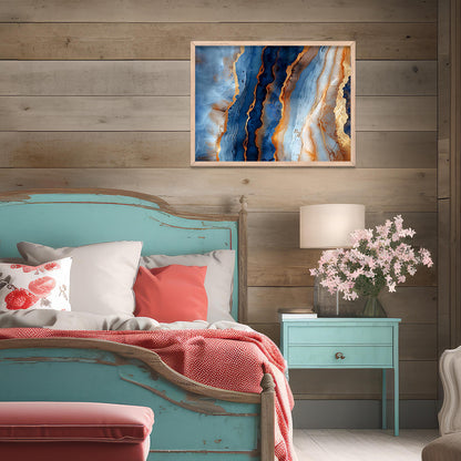 Abstract Marble Wall Art Framed Paintings for living room