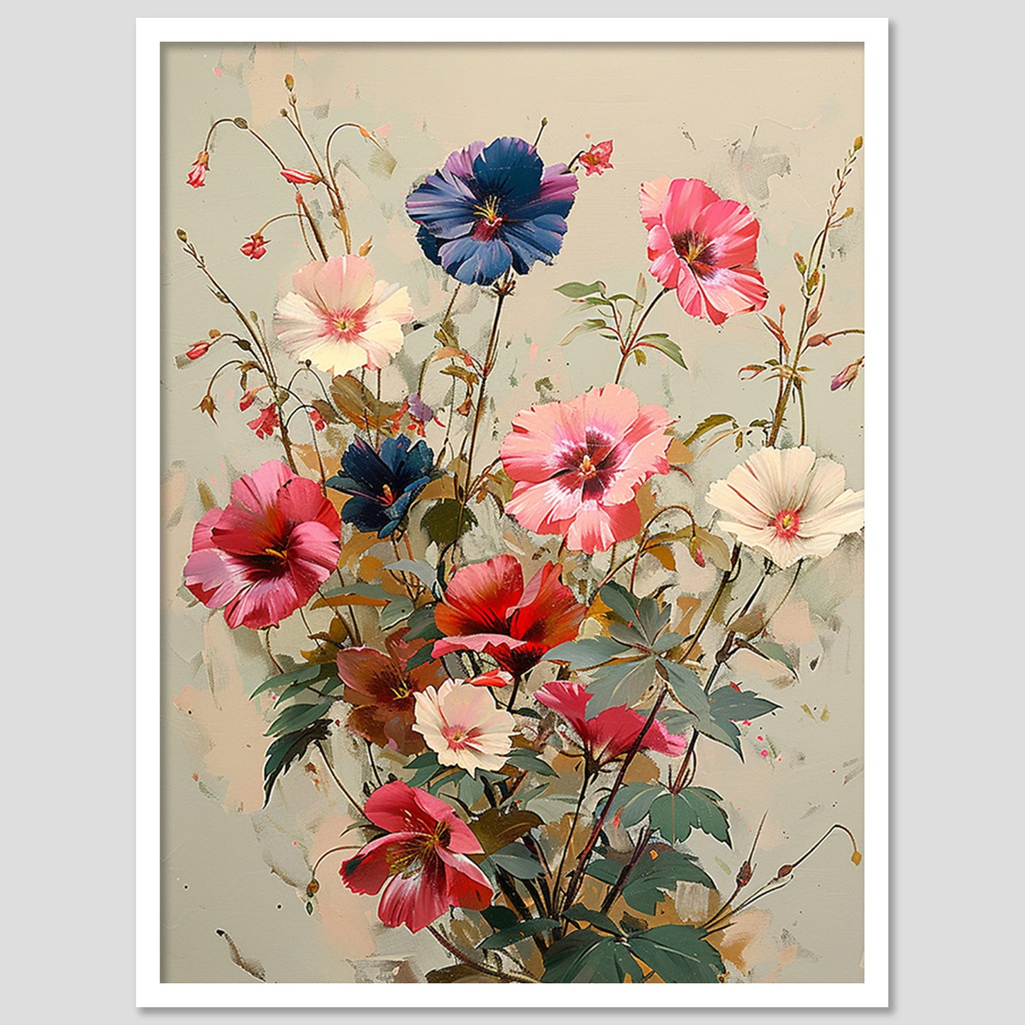 Floral Wall Paintings For Wall Hanging Decor