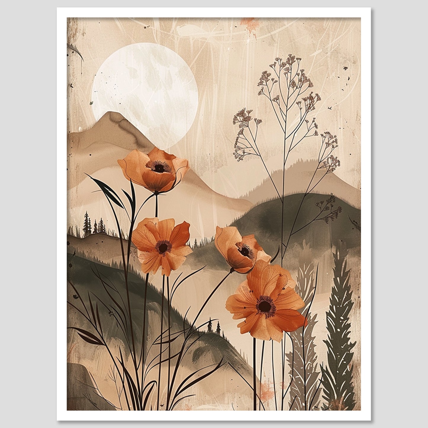 Floral Wall Art Painting For Living room Wall Decor