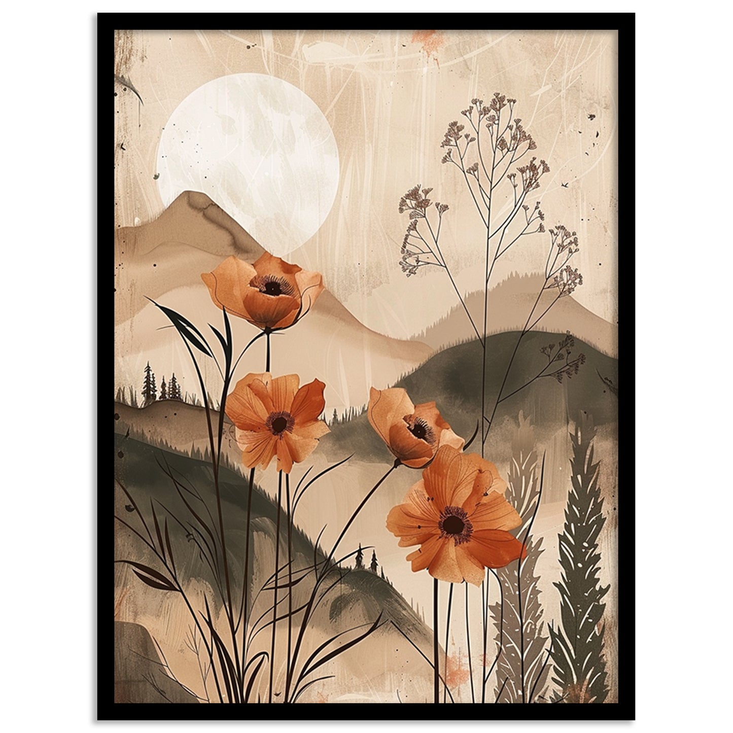 Floral Wall Art Painting For Living room Wall Decor