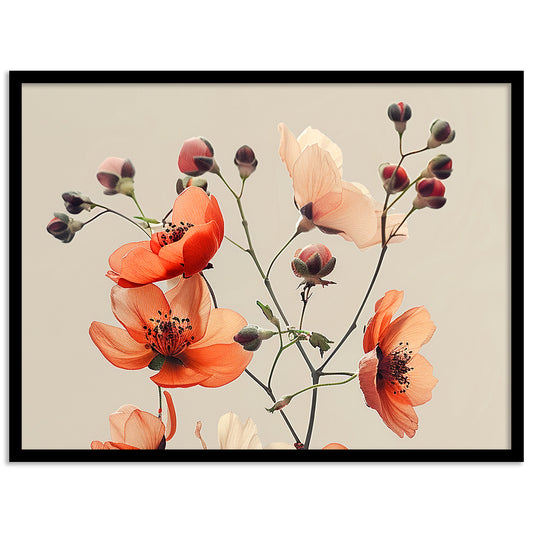 Floral Wall Art Framed Posters for Home and Office Wall Decor