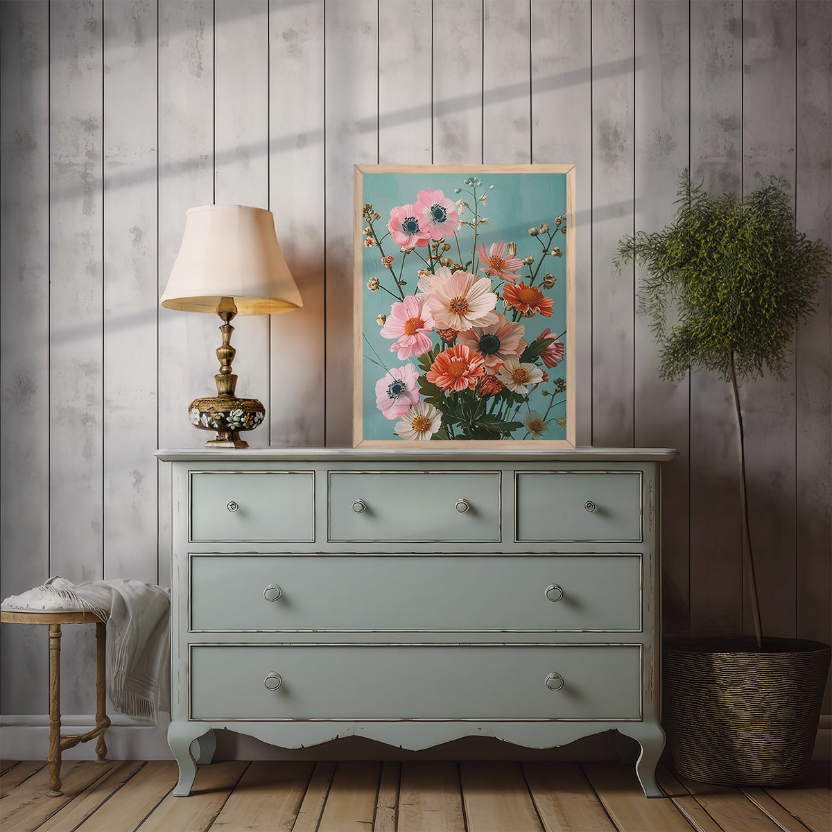 Floral Framed Art Posters for Home and Office Wall Decor