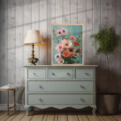 Floral Framed Art Posters for Home and Office Wall Decor