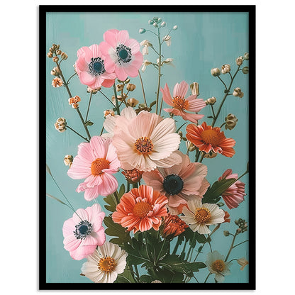 Floral Framed Art Posters for Home and Office Wall Decor