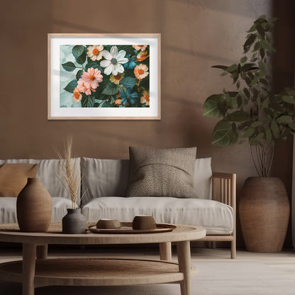 Floral Framed Art Posters for Home and Office Wall Decor