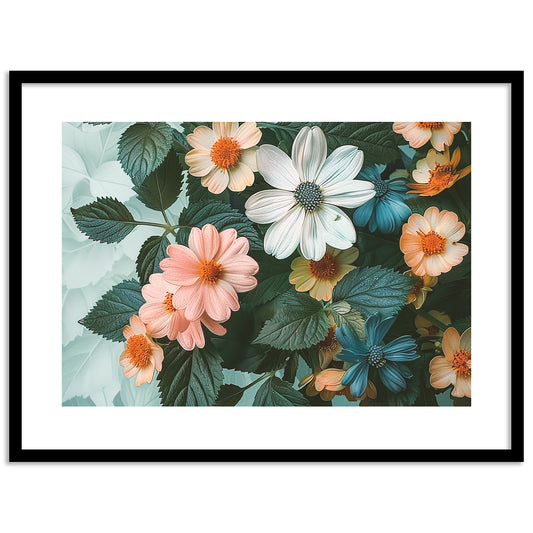 Floral Framed Art Posters for Home and Office Wall Decor