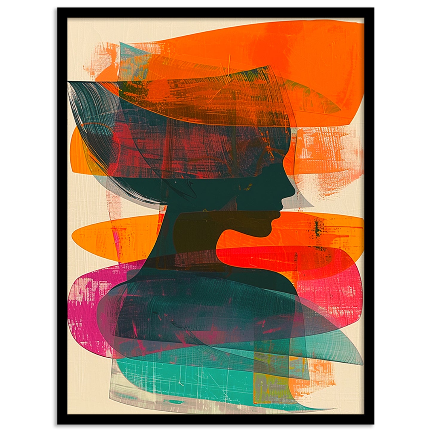 Abstract Girl Wall Painting For Home Decor