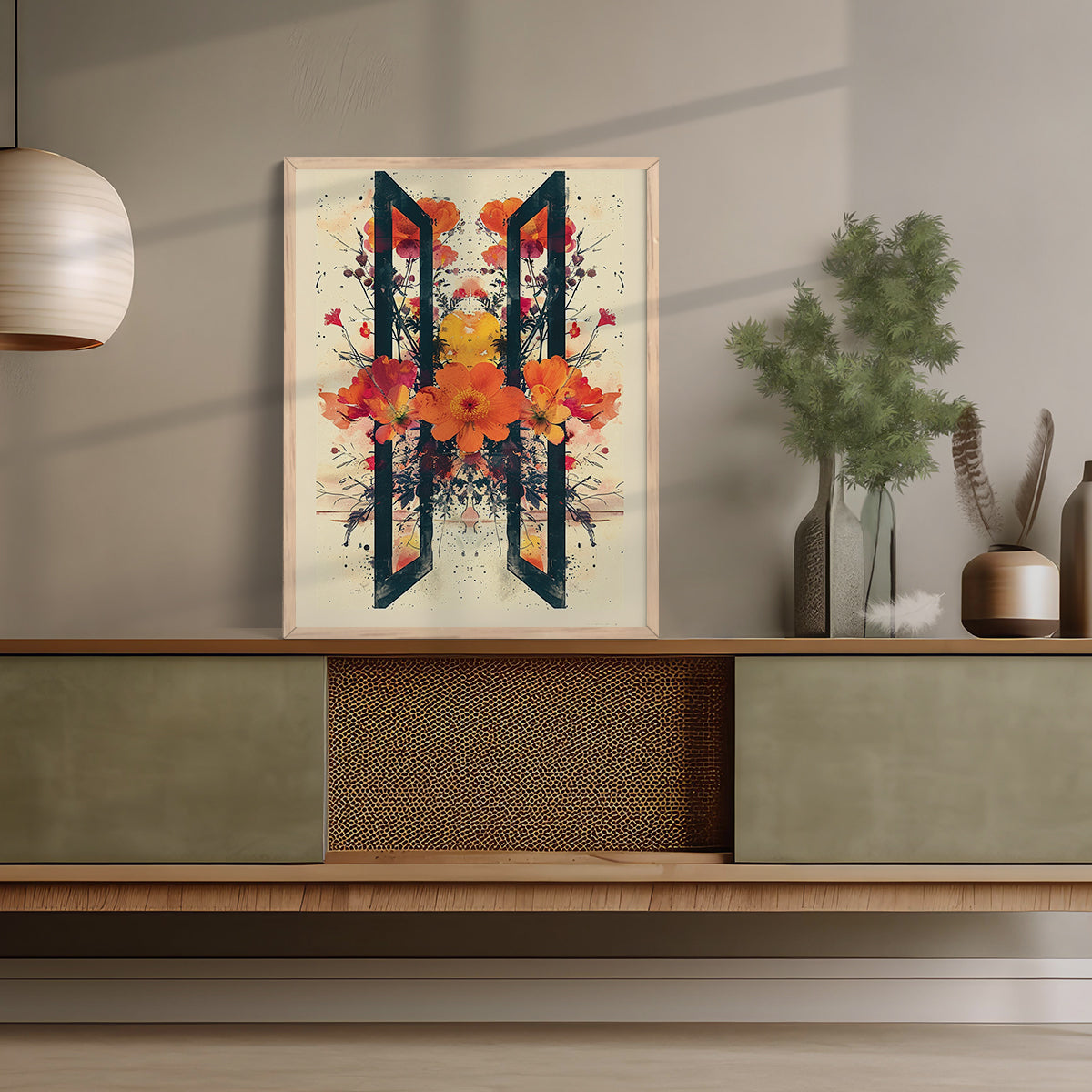 Abstract Floral Wall Painting For Home Decor