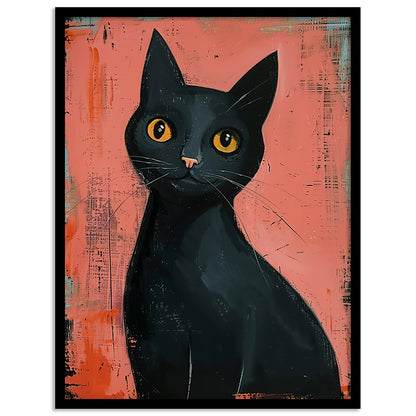 Abstract Cat Wall Painting For Home Decor