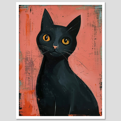 Abstract Cat Wall Painting For Home Decor