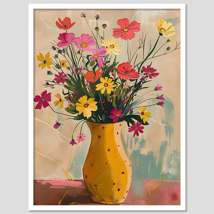 Vibrant Floral Framed Art for Home and Office Wall Decor