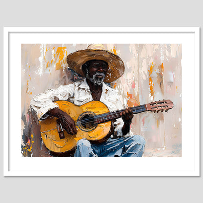 Man Playing Guitar Art Wall Paintings For Home Decor Living Room