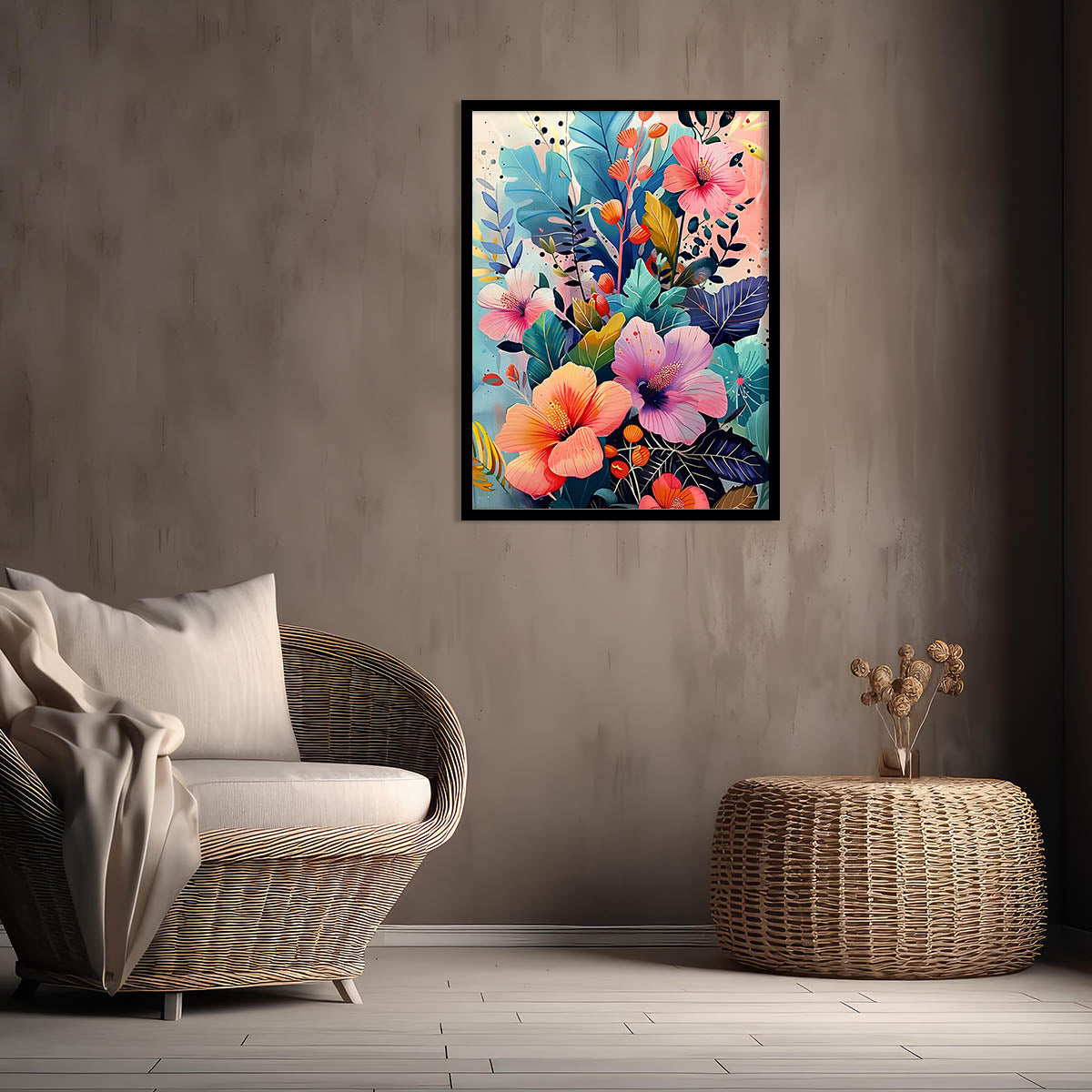 Floral Wall Paintings For Home Decor Living Room