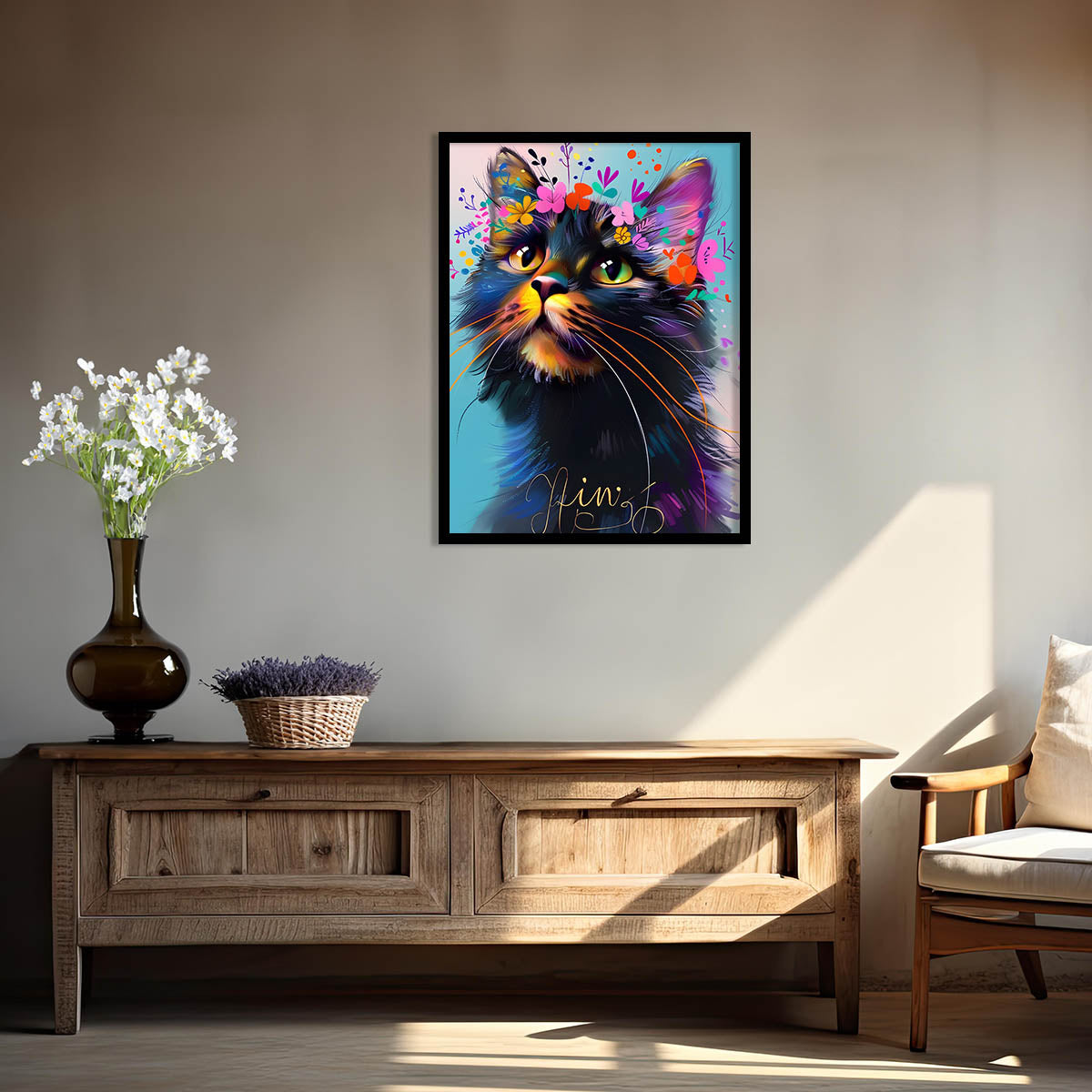 Cat Wall Art Paintings For Wall Decor Living Room Wall Frames