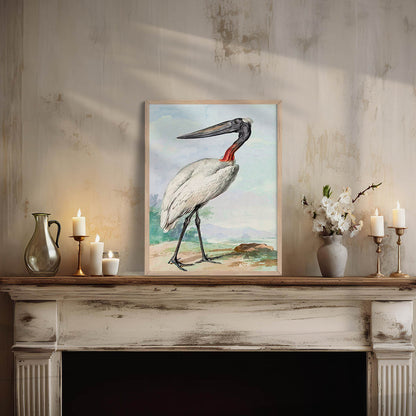 Jabiru Bird Wall Painting For Home Decor Wall Hanging