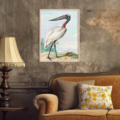 Jabiru Bird Wall Painting For Home Decor Wall Hanging