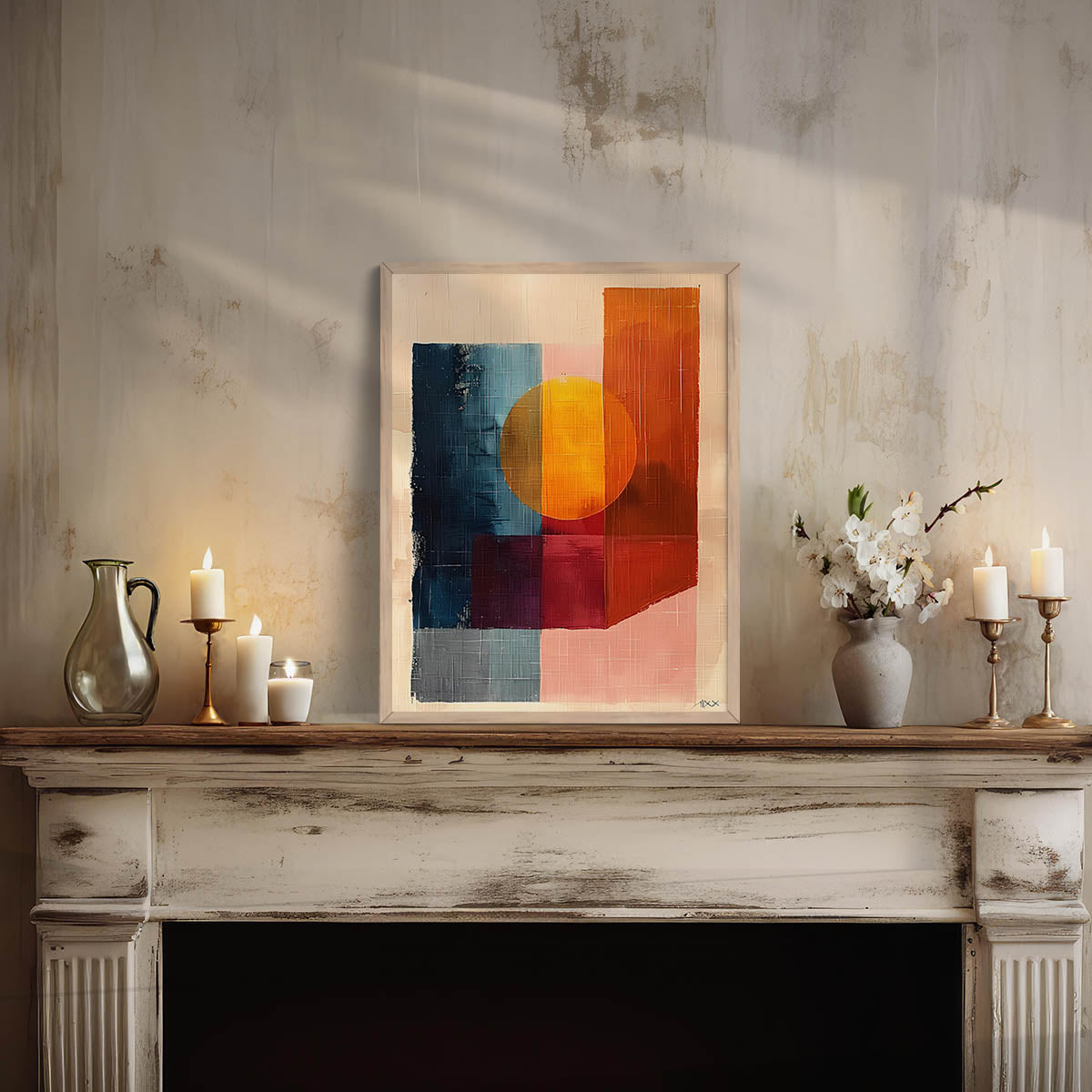 Abstract Wall Art Poster With Frame For Wall Decor Living Room