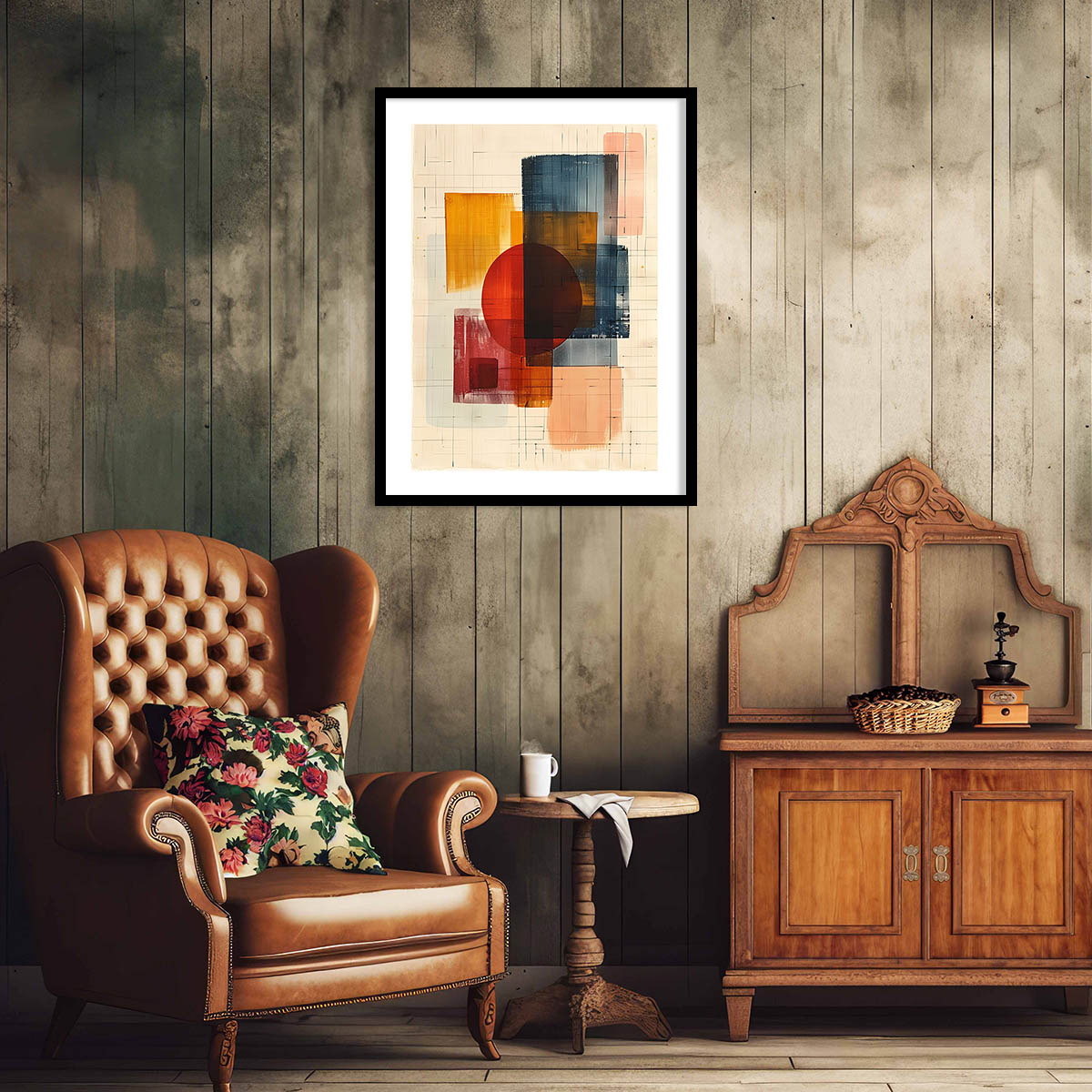 Abstract Wall Art Poster With Frame For Wall Decor Living Room