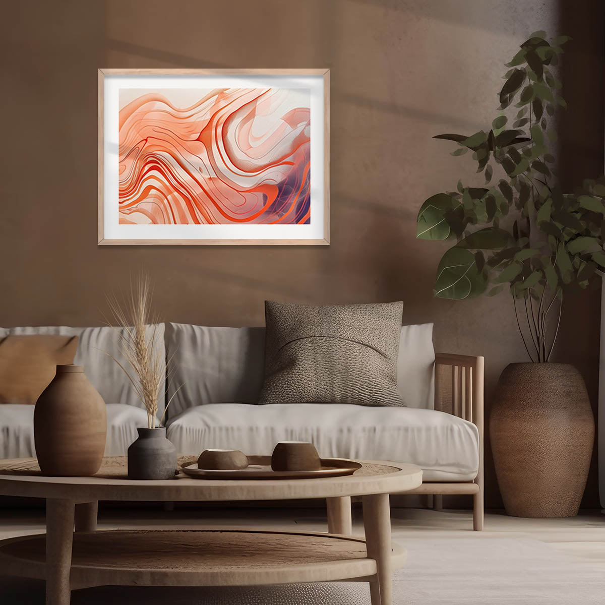 Abstract Wall Art Poster With Frame For Wall Decor Living Room