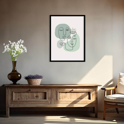 Line Wall Art Poster With Frame For Wall Decor Living Room