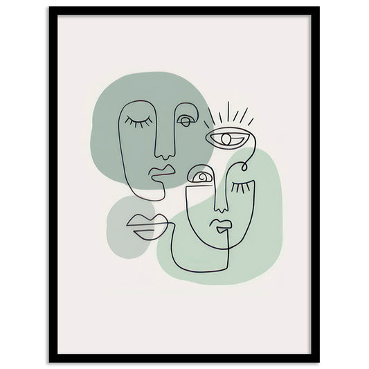 Line Wall Art Poster With Frame For Wall Decor Living Room