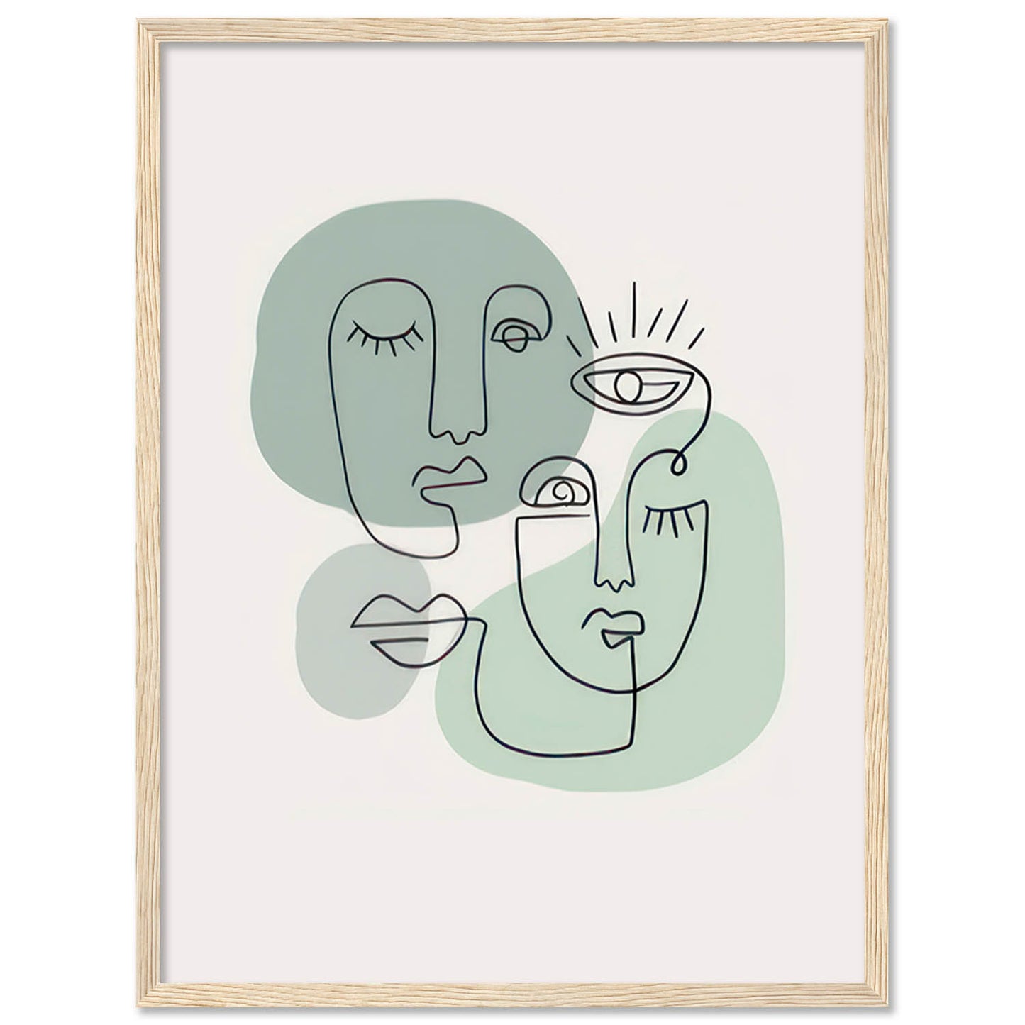 Line Wall Art Poster With Frame For Wall Decor Living Room