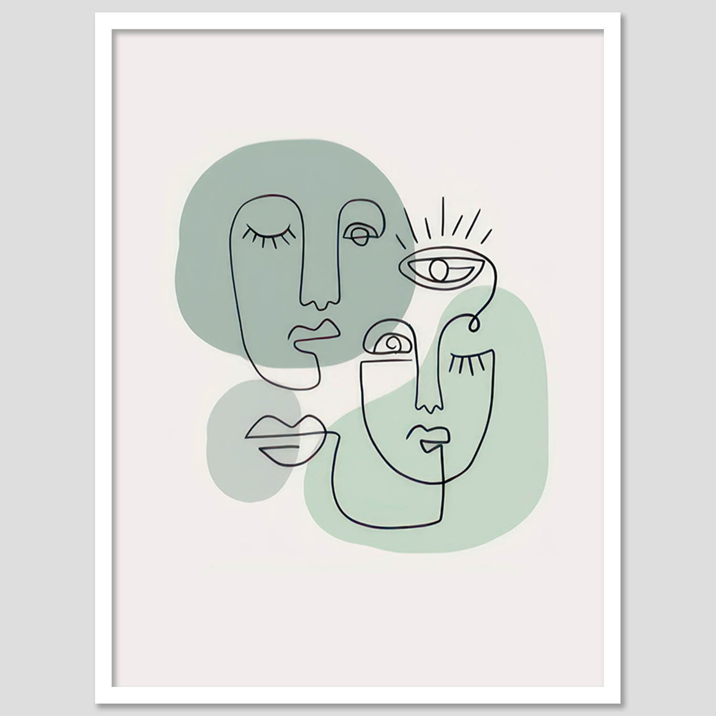 Line Wall Art Poster With Frame For Wall Decor Living Room