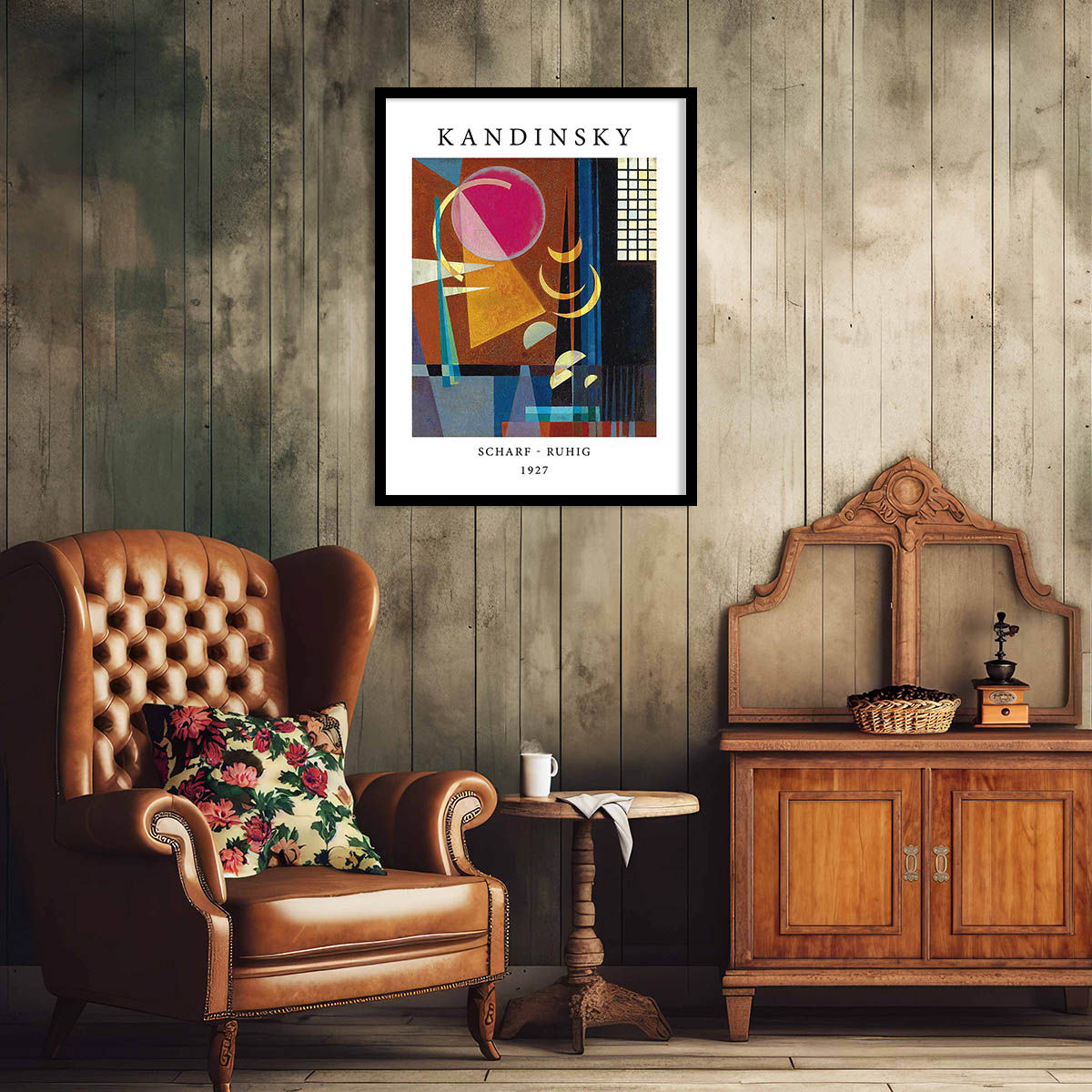 Kandinsky Wall Art Home Decor Frame, Wall Poster With Frame