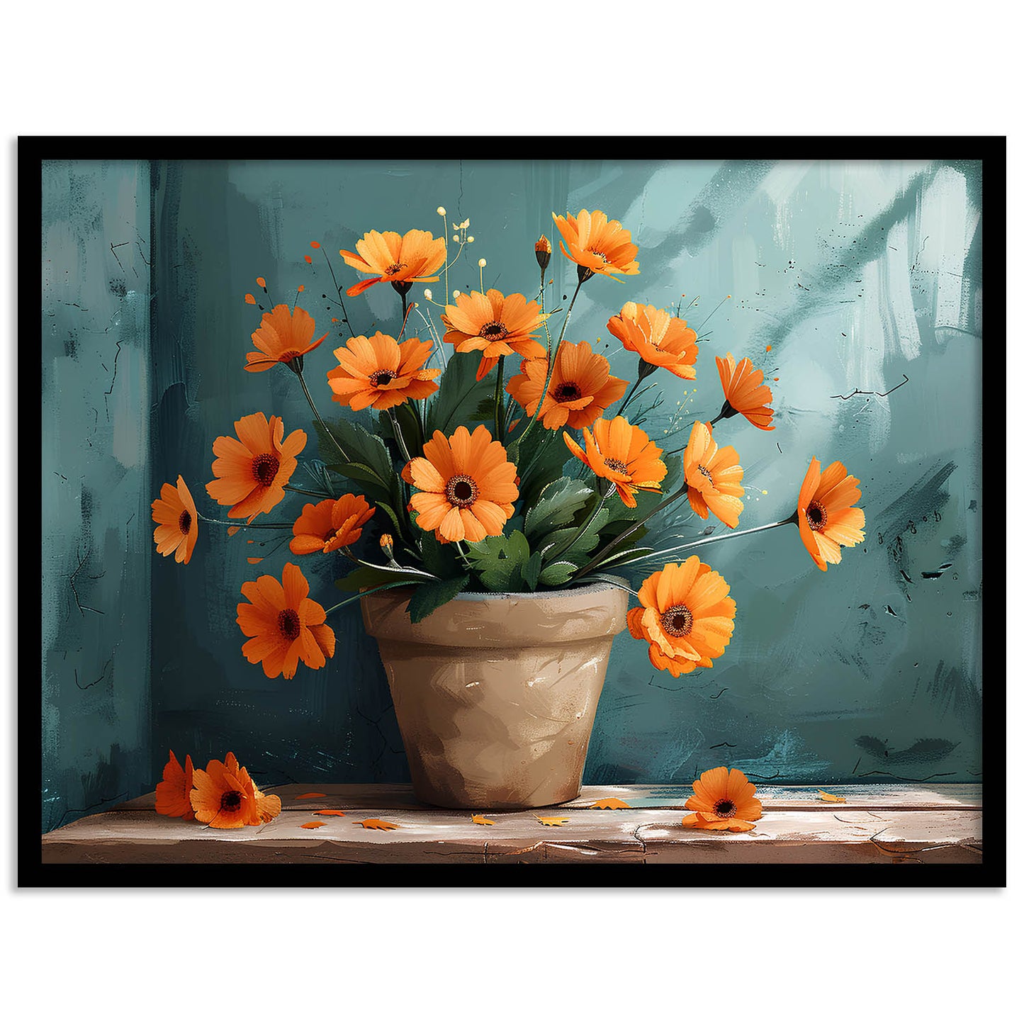 Beautiful Orange Flower Gallery Wall Art Living Room Bedroom Home and Office Wall Decor Art Posters