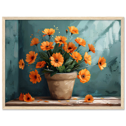 Beautiful Orange Flower Gallery Wall Art Living Room Bedroom Home and Office Wall Decor Art Posters