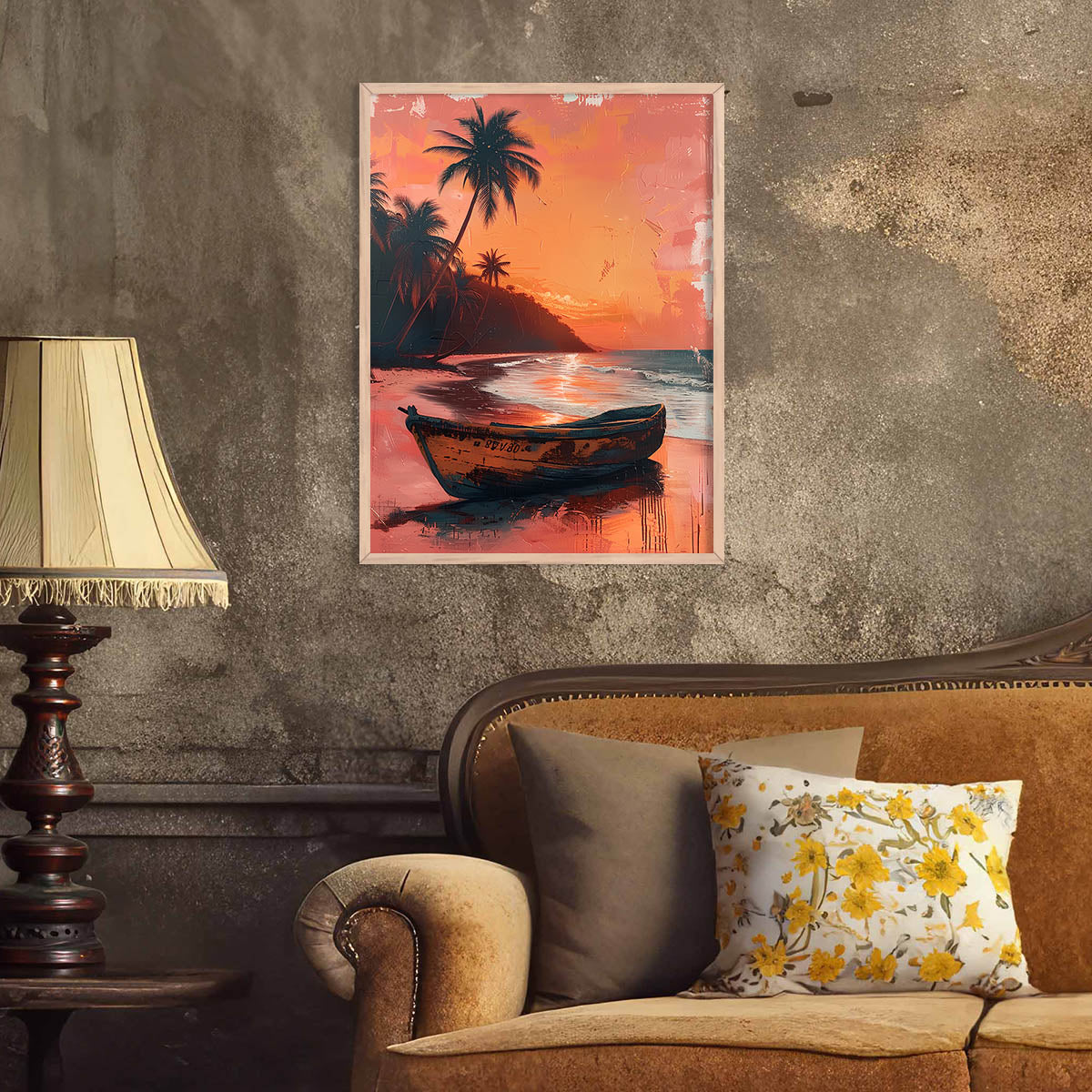 Beach And Bot Wall Art Living Room Bedroom Home and Office Wall Decor Art Posters