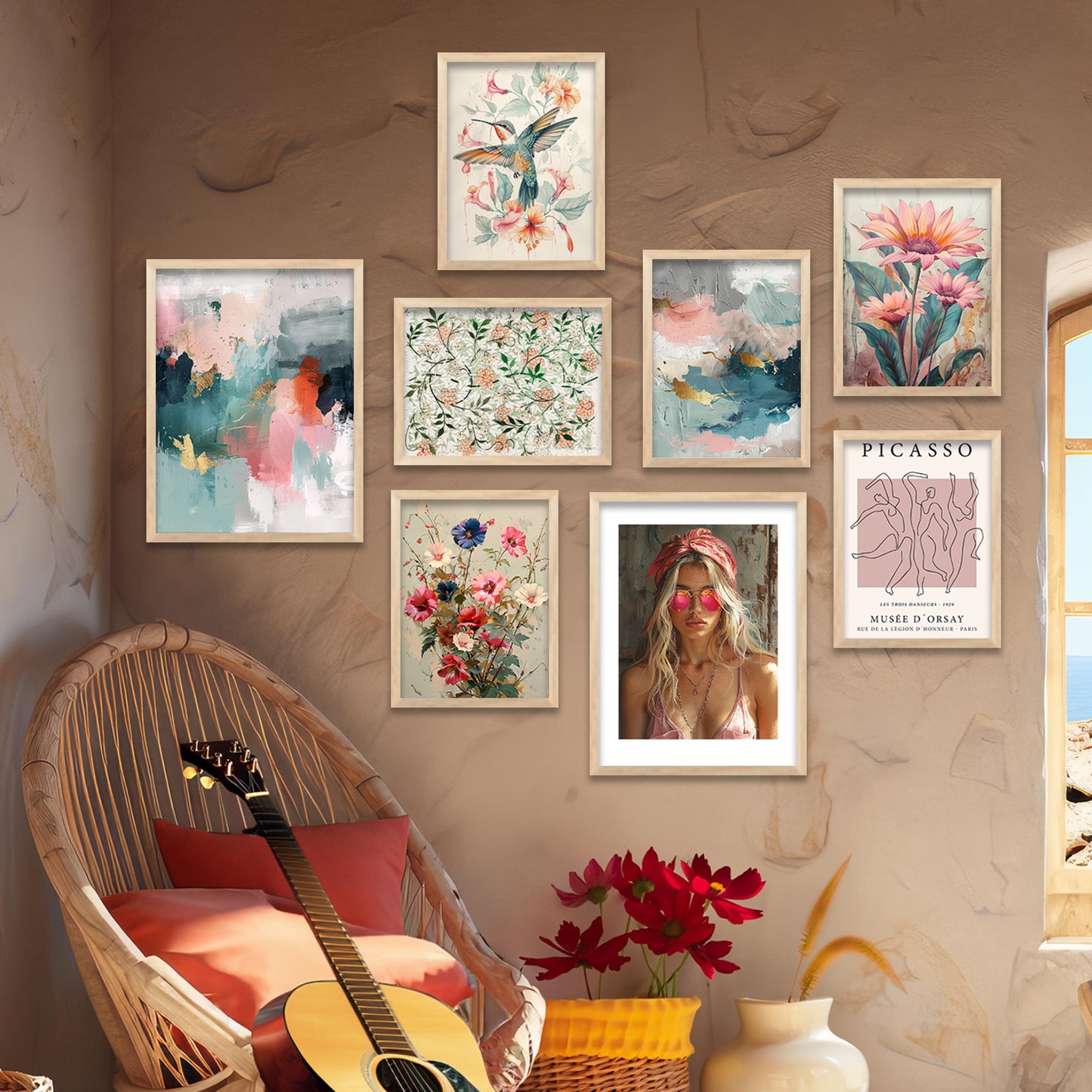 Flora Wall Art Hanging Frames For Home Decor living room