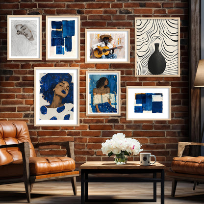 Man Playing Guitar Art Wall Paintings For Home Decor Living Room