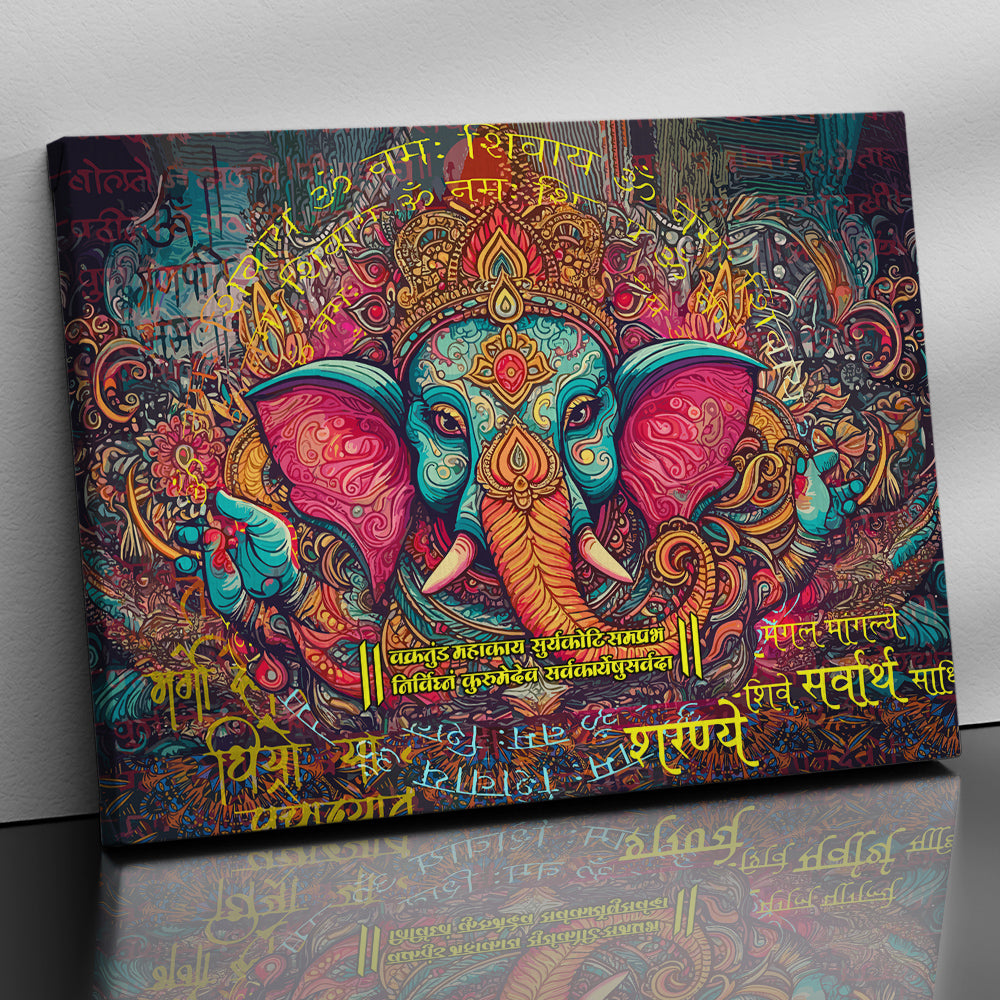 Lord Ganesha Canvas Painting | Divine Artwork for Home Decor | Canvas Wall Paintings for Living Room Bdroom Wall Decor