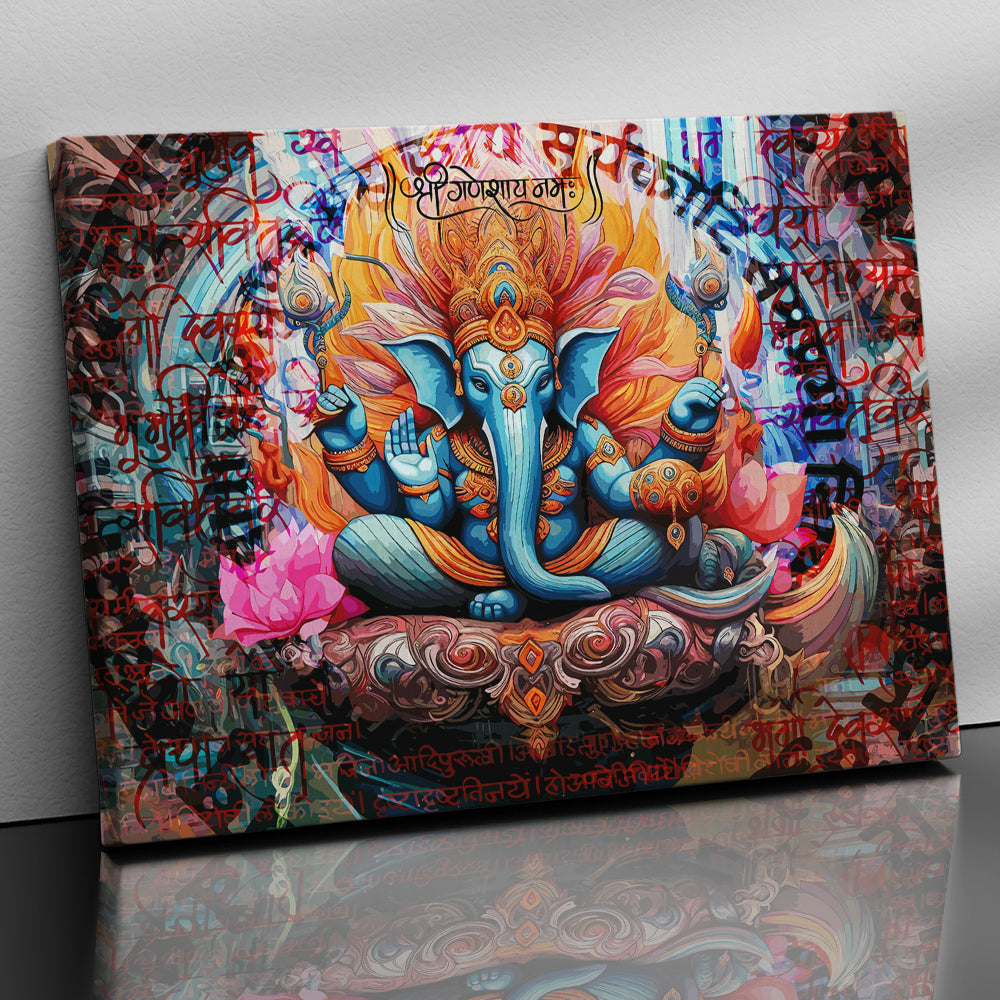 Shri Ganesha Canvas Painting | Divine Artwork for Home Decor | Canvas Wall Paintings for Living Room Bdroom Wall Decor