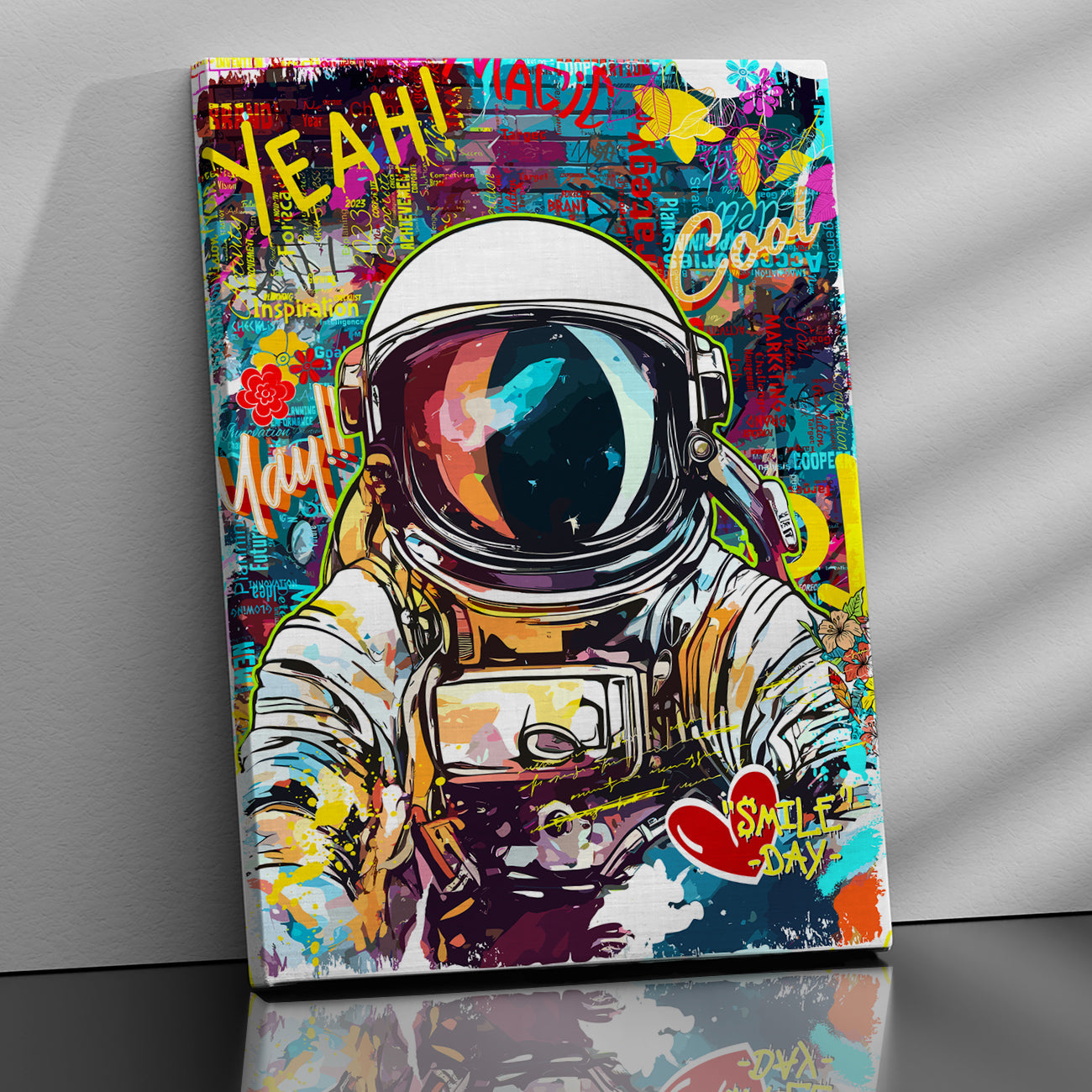 Urban Astronaut Graffiti Canvas Painting for Living Room Bedroom Home and Office Wall Decor