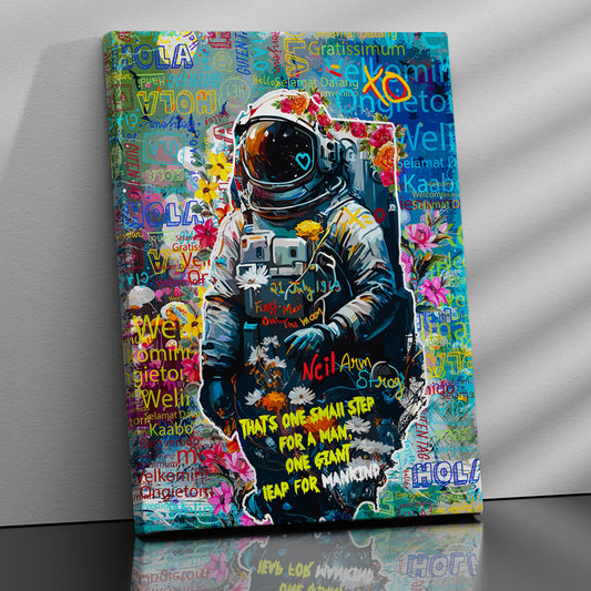 Astronaut Graffiti Canvas Painting for Living Room Bedroom Home and Office Wall Decor