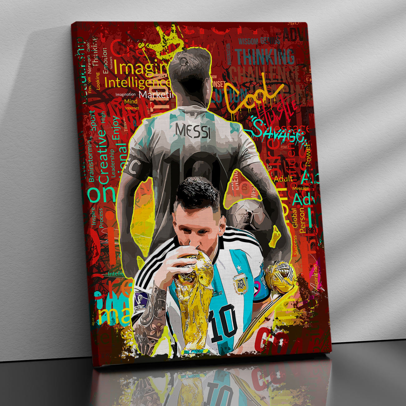 Lionel Messi Canvas Art | Football Legend Wall Decor Canvas Painting for Home Decor