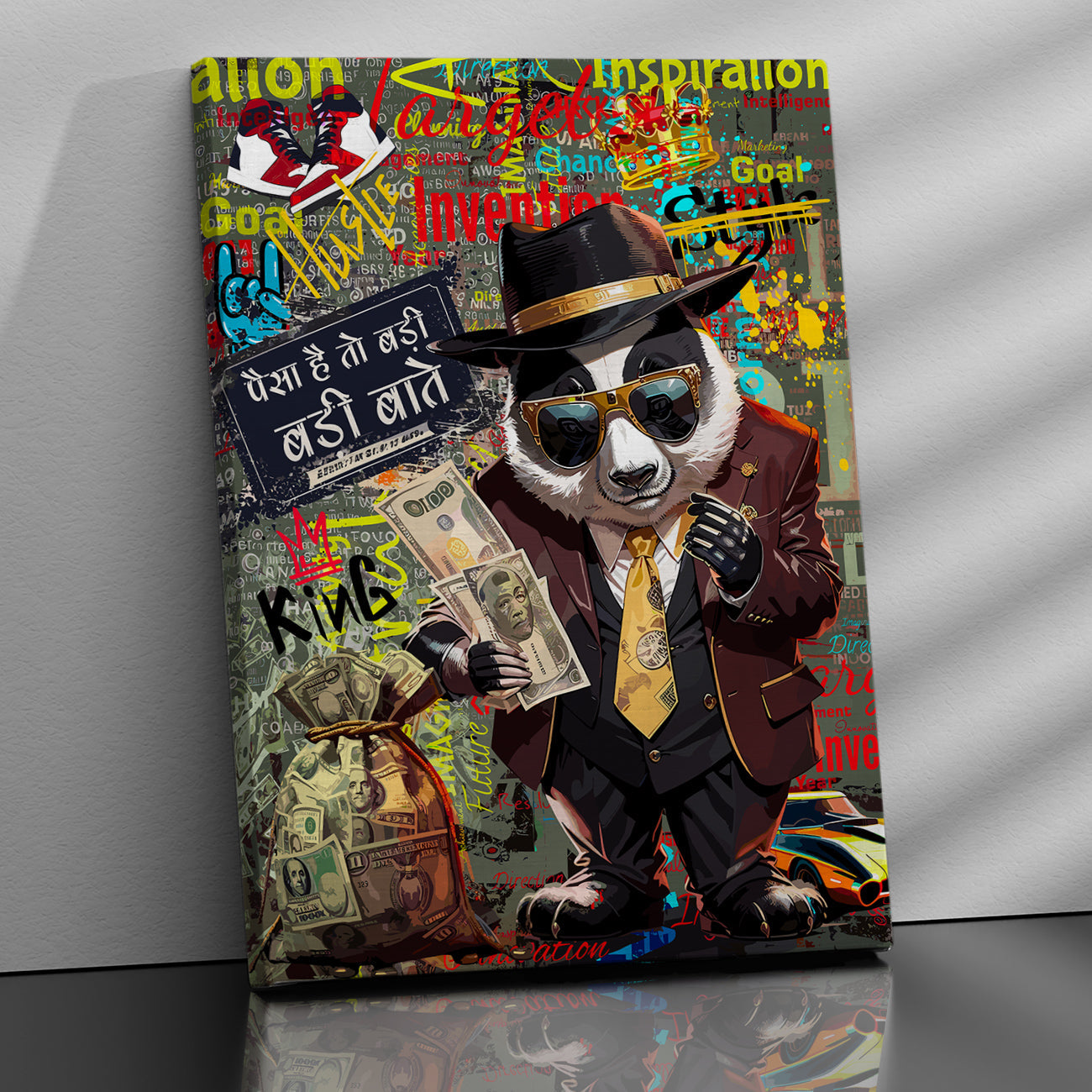 Graffiti-Style Panda Canvas Paintings | Canvas Paintings for Living Room Bedroom Home and Office Wall Decor