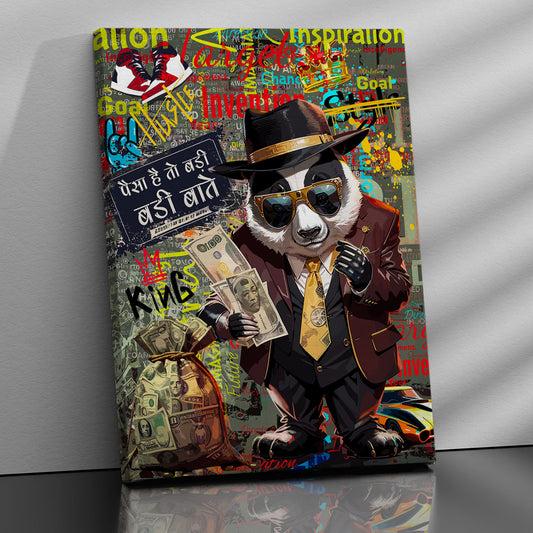 Graffiti-Style Panda Canvas Paintings | Canvas Paintings for Living Room Bedroom Home and Office Wall Decor