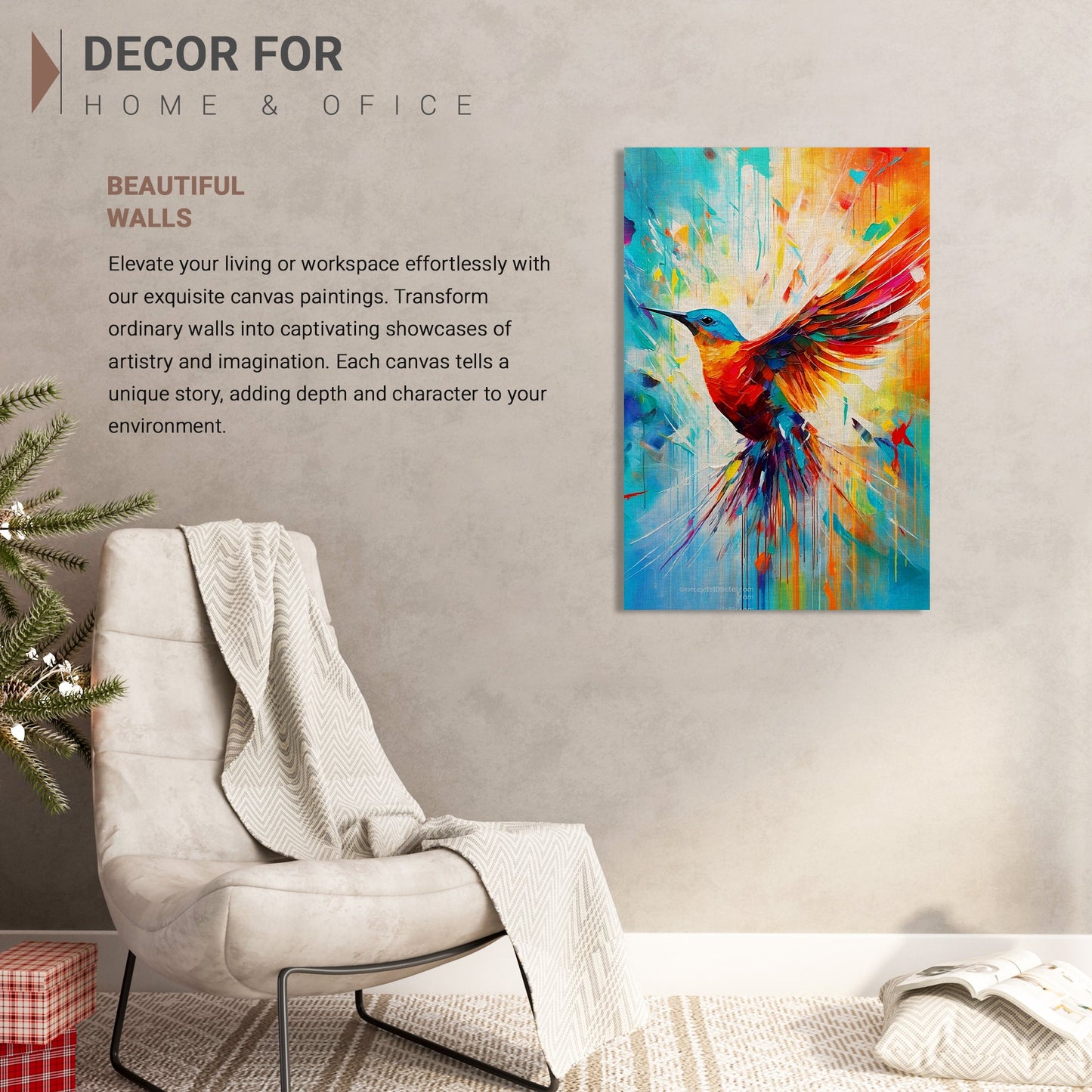 Vibrant Bird Canvas Paintings | Nature-Inspired Artistry Canvas Paintings for Living Room Bedroom Home and Office Wall Decor