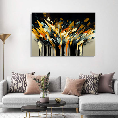 Modern Art Canvas Painting - Vibrant Abstract Art Canvas for Living Room Wall Decor