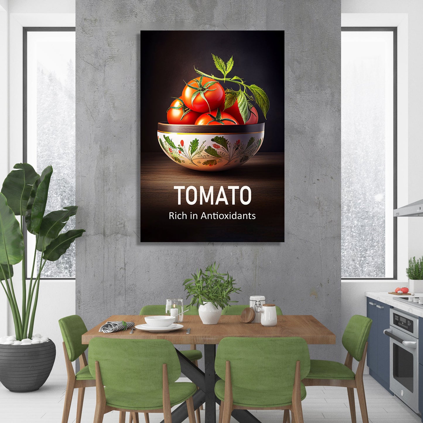 Canvas Paintings for Restaurant Kitchen Cafe Wall decor - Tomato Picture Canvas Frame