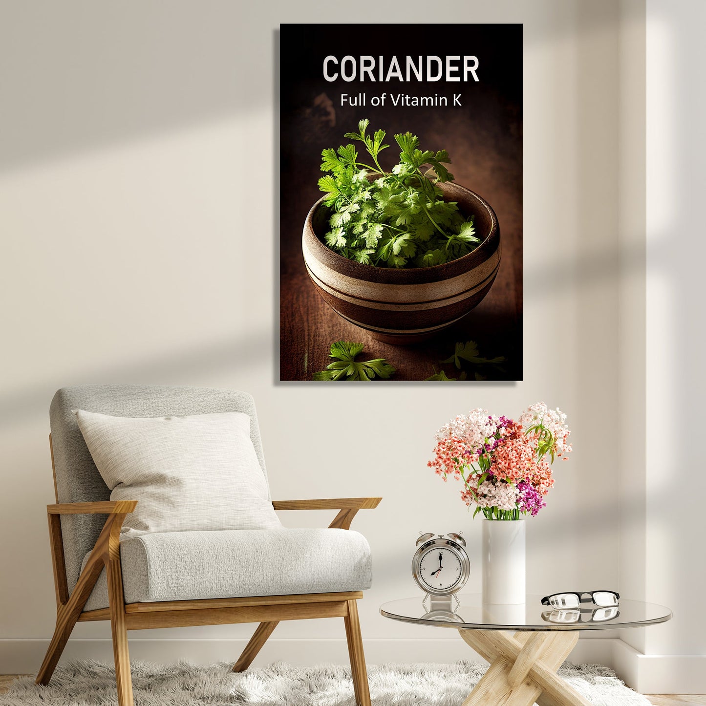 Coriander Canvas Paintings for Restaurant Kitchen Cafe Wall Decor