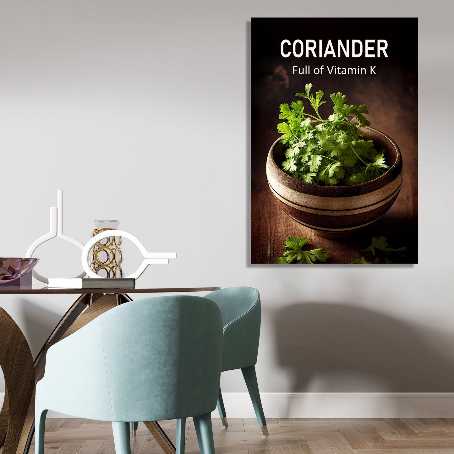 Coriander Canvas Paintings for Restaurant Kitchen Cafe Wall Decor