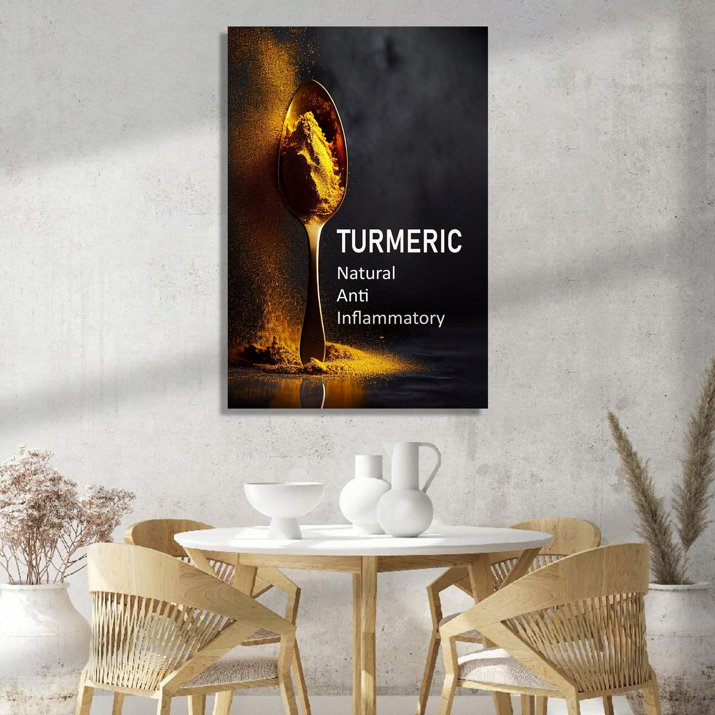 Turmeric Canvas Paintings for Restaurant Kitchen Cafe Wall Decor